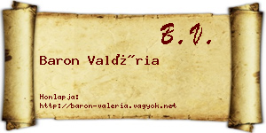 Baron Valéria névjegykártya