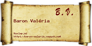 Baron Valéria névjegykártya